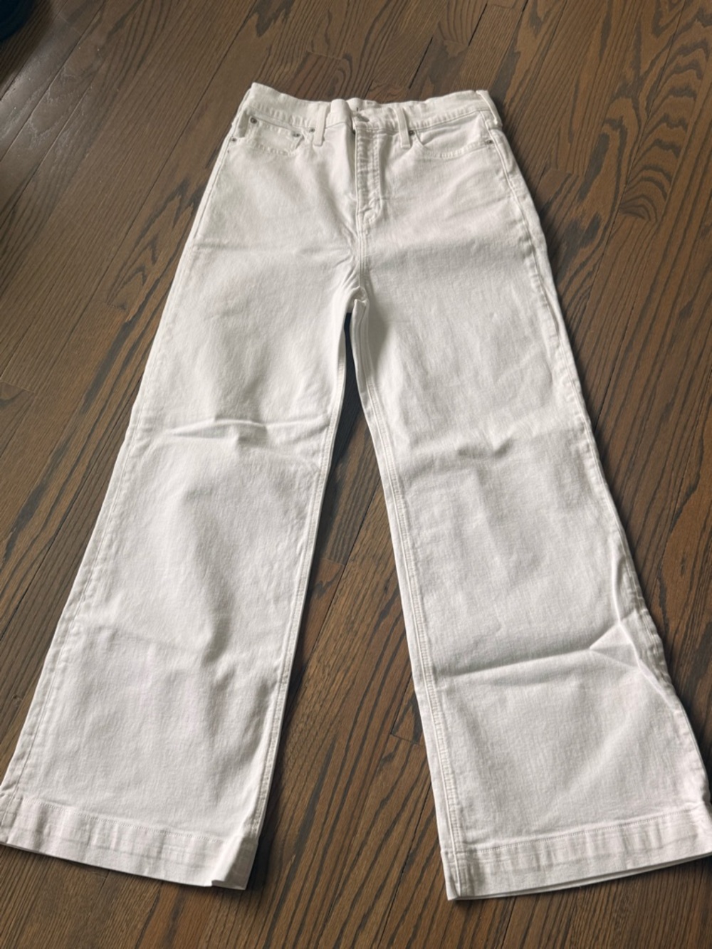 J Crew Wide Leg Denim Trouser in White - Picture 3 of 9